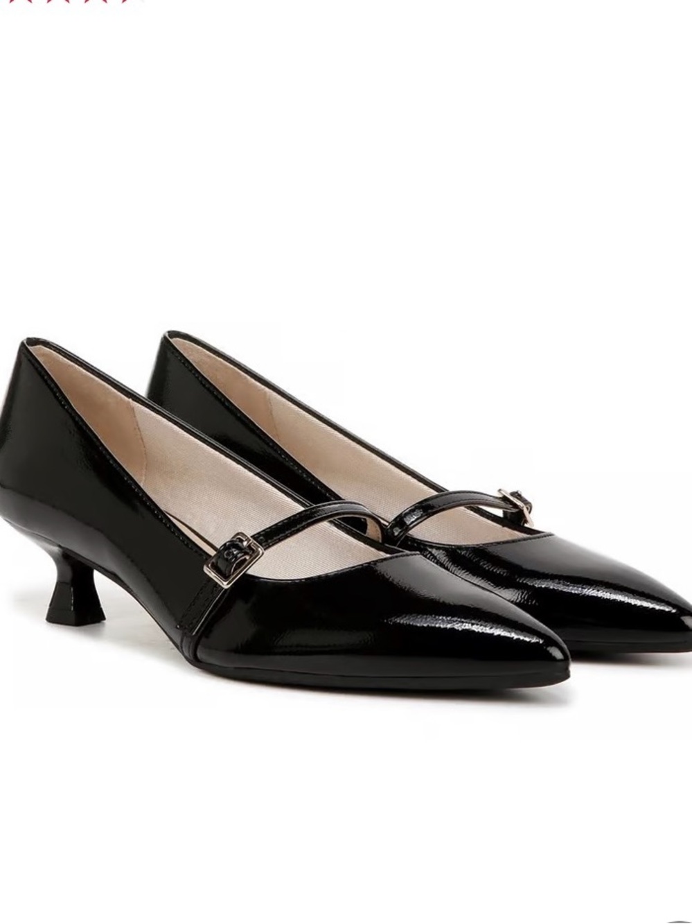 Life Stride Madelyn Mary Jane Pump Black Patent  Kitten heel sz 7